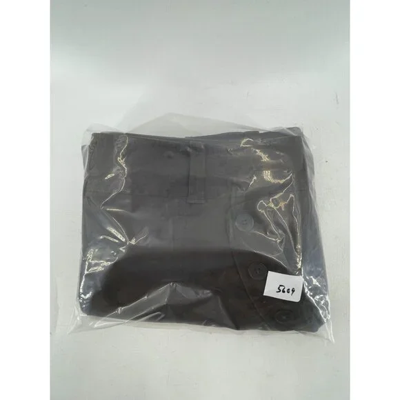 Ann Taylor Loft Women's Brown Wide Leg Cropped Khaki Pants Buttons Size 14 - Picture 13 of 13